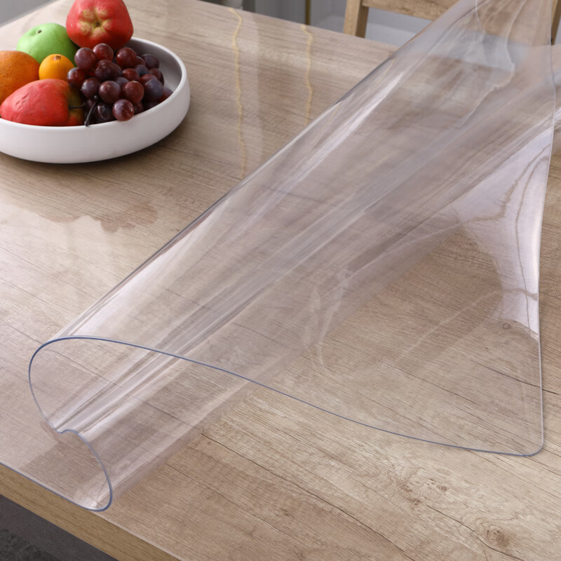 雨毅 餐桌垫加厚软玻璃PVC桌布 防水防油桌垫透明水晶板免洗塑料茶几垫台布垫隔热垫 加厚1mm 60*120cm