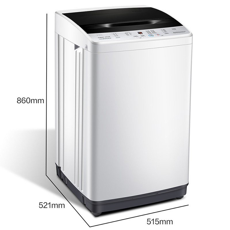 TCL 6公斤 全自动波轮小型洗衣机 一键脱水 10种洗涤程序 洗衣机小型便捷（亮灰色）XQB60-21CSP
