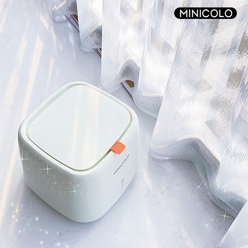 minicolo 1公斤 半自动波轮小型洗衣机家用便携洗袜子机神器母婴内衣内裤洗衣机(珍珠白)MP10-16