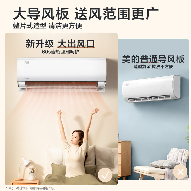 美的(Midea) 1.5匹空調(diào)風(fēng)酷新一級變頻冷暖壁掛式空調(diào)掛機(jī)大風(fēng)口 京東小家智能家電 以舊換新KFR-35GW/N8XHC1