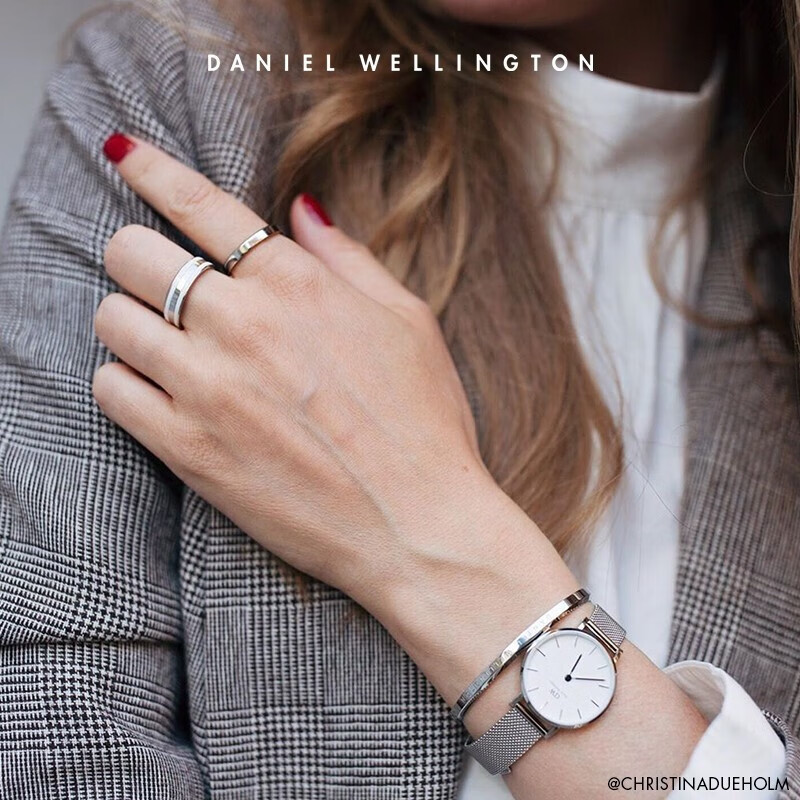 丹尼尔惠灵顿（DanielWellington）DW手镯 手表专属搭配 男女情侣银色开口手环大号DW00400002