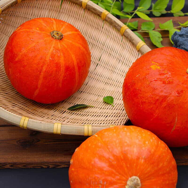 樱霞【jd物流】红皮南瓜 万圣节小金瓜 小南瓜 黄金瓜 新鲜老南瓜过节