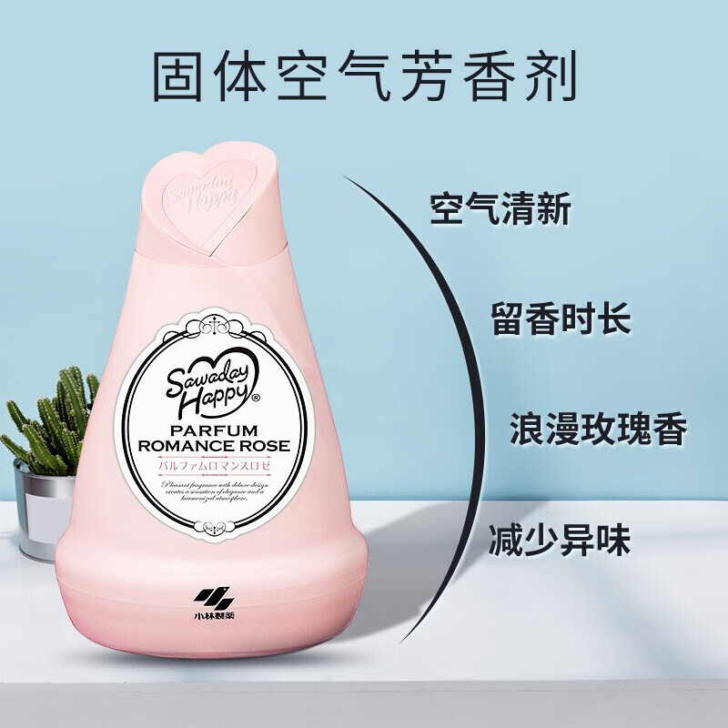 小林制药（KOBAYASHI） 空气清新剂固体芳香剂香氛150g厕所除臭剂日本进口浪漫玫瑰花香