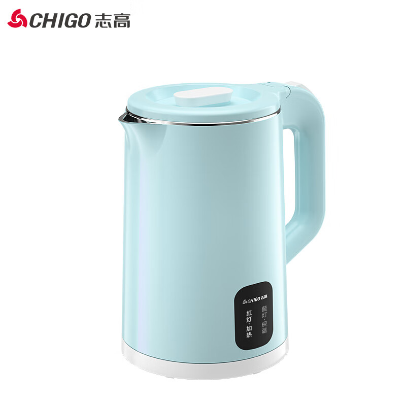 志高（CHIGO）电水壶 烧水壶 304不锈钢电热水壶 双层防烫保温 1.8L大容量 DC-A18B 绿色