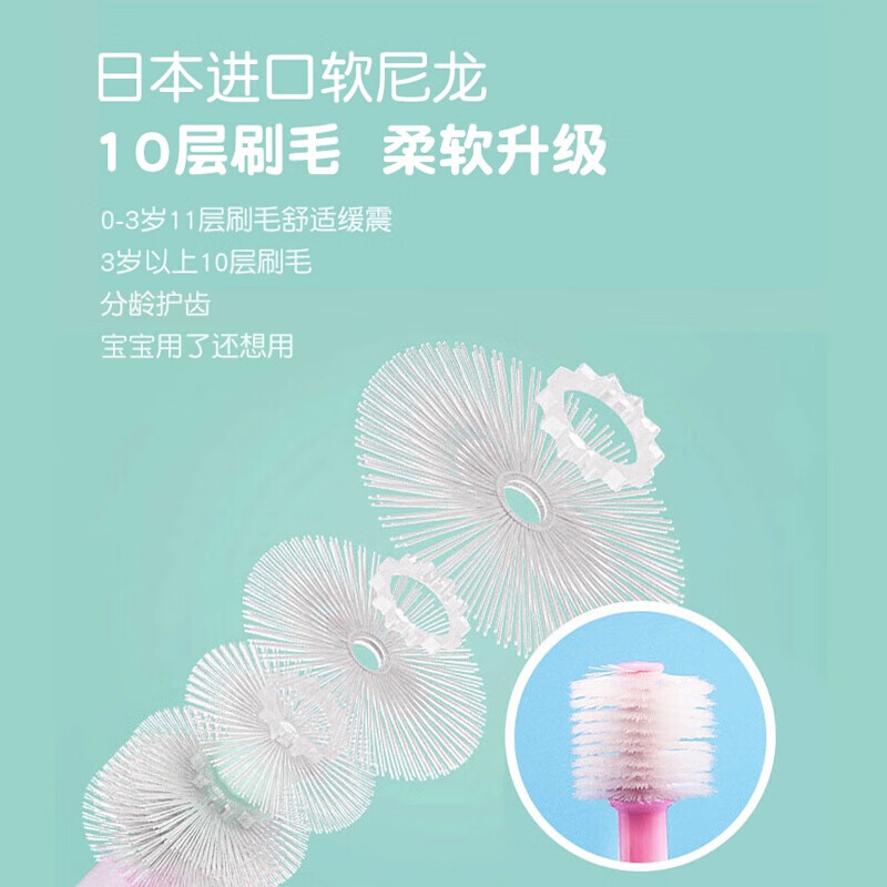 STB 蒲公英的种子360度旋转清洁牙齿宝宝儿童细毛软毛牙刷 3岁以上用颜色随机 日本原装进口