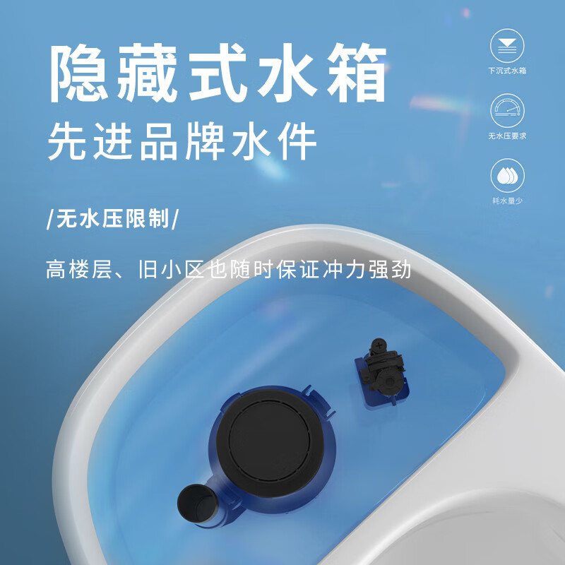 日本财陶（CTOU）防臭马桶隐藏水箱节能超大管道大冲力坐便器 手动款-无水压限制（坑距-留言）