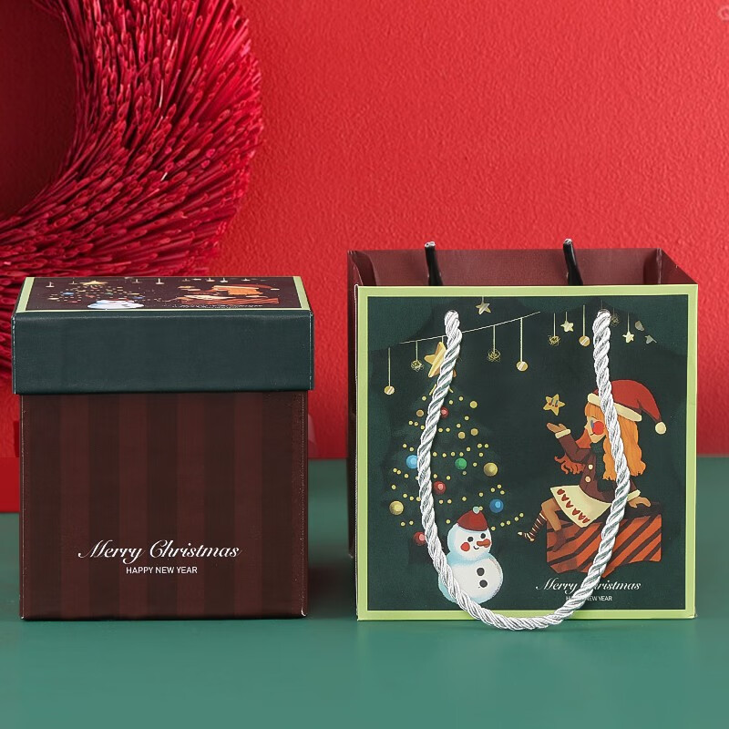 TaTanice 圣诞苹果盒 圣诞节礼物盒平安夜苹果盒创意盒子平安果包装盒圣诞节糖果盒纸盒包装盒公主款