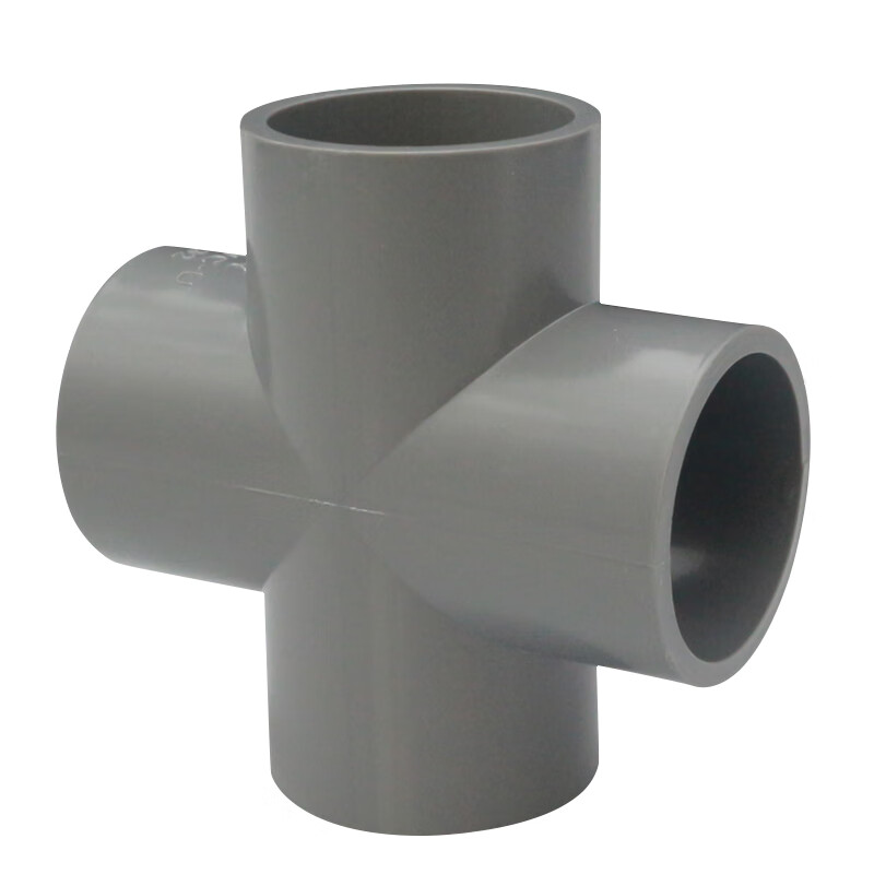 灰色pvc四通等径平面四通给水管接头胶粘塑料架子上下水配件大全 25