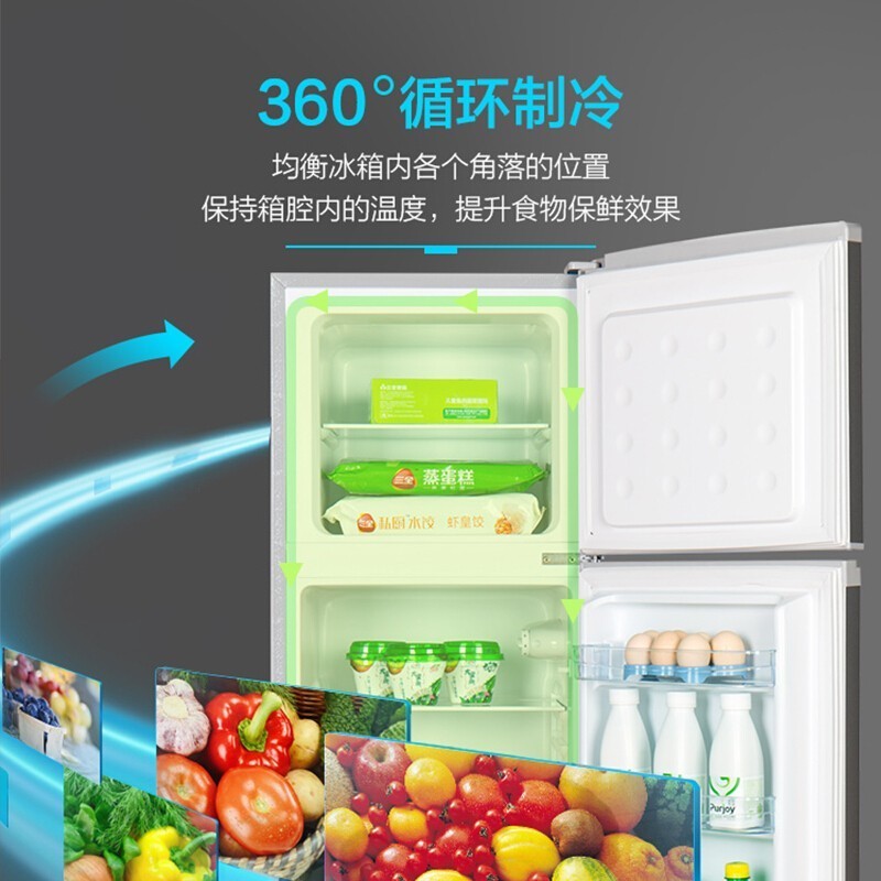 志高（CHIGO）小冰箱家用双开门小型迷你电冰箱一级能效大容量冷藏冷冻母乳租房宿舍办公司特价节能款 【BCD-92A162银色-92L】