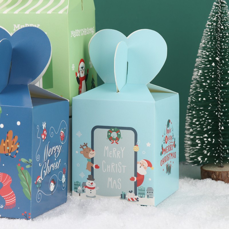 TaTanice 圣诞苹果盒16个装 平安夜苹果盒创意盒子平安果包装盒圣诞节礼盒糖果盒纸盒包装盒