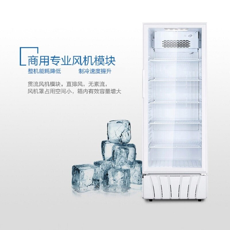 海尔（Haier）冰柜商用立式展示柜冷藏保鲜水果饮料蛋糕酸奶冷柜 390升 双层玻璃门丨SC-412