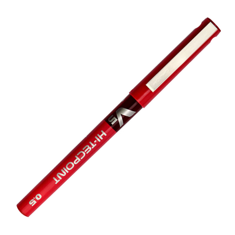 日本百乐（PILOT）BX-V5 直液式走珠笔中性笔 0.5mm针管水笔签字笔 彩色学生考试笔 红色