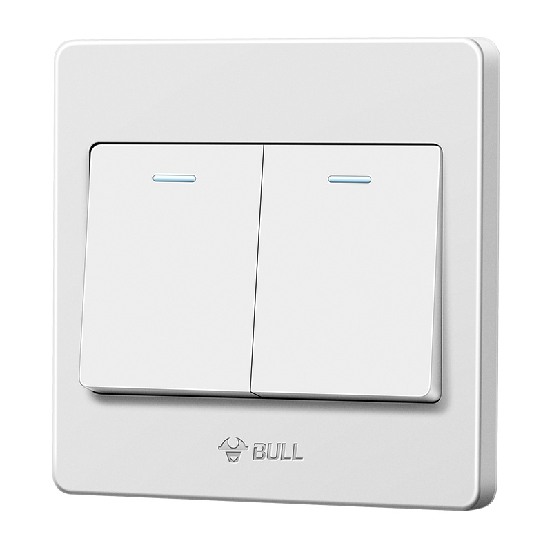 公牛(BULL) 开关插座 G07系列 二开双控开关 86型面板G07K212C 白色 暗装