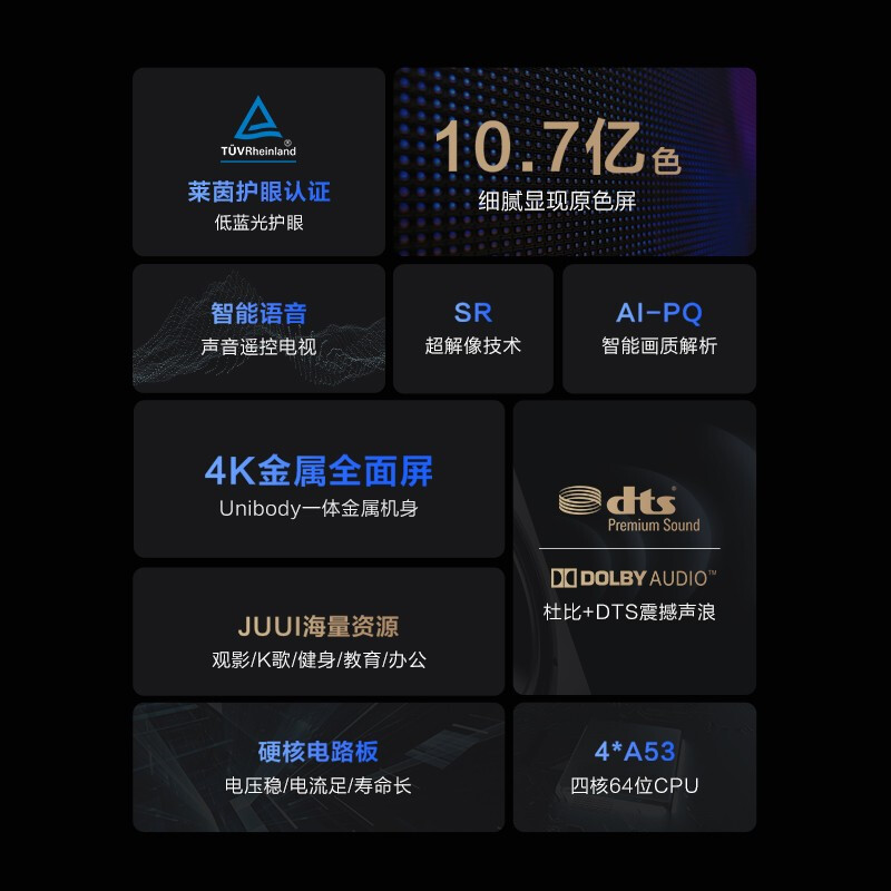 海信 Vidda 50V1F-R 50英寸 4K超高清 超薄電視 全面屏電視 智慧屏 1.5G+8G 游戲智能液晶電視以舊換新