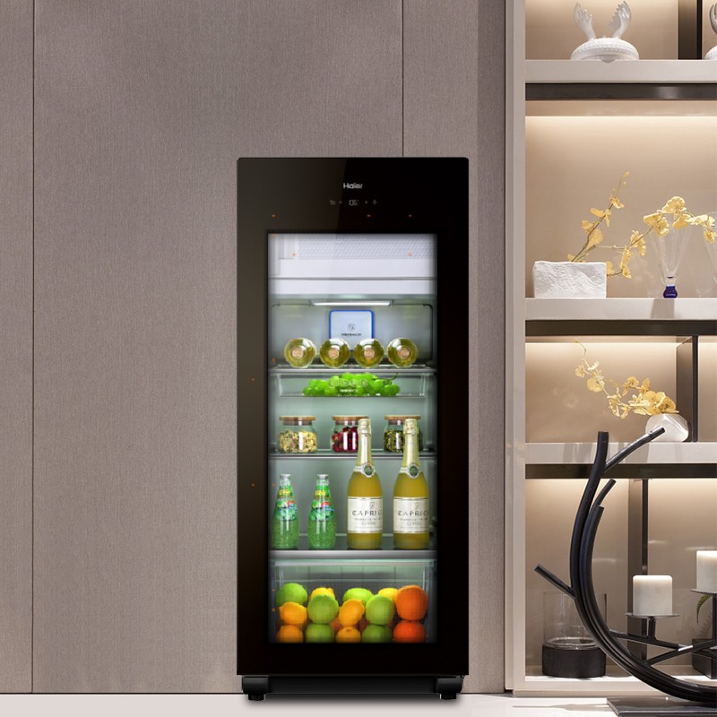 海尔（Haier）冰吧家用立式冷藏展示柜客厅办公室饮料水果茶叶小型冰箱 LC-158DH丨冰吧丨独立冷冻