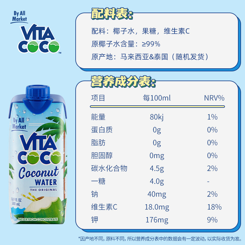 体验唯他可可天然椰子水饮料 500ml6瓶 整箱优缺点怎么样？详细测评口碑如何？