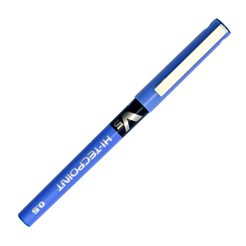 日本百乐（PILOT）BX-V5 直液式走珠笔中性笔 0.5mm针管水笔签字笔 彩色学生考试笔 蓝色