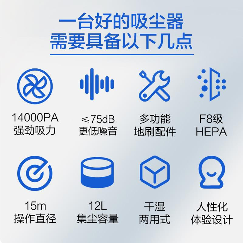 美的（Midea）吸尘器T2-L121A 干湿吹三用 商用家用车用 大功率桶式吸尘器