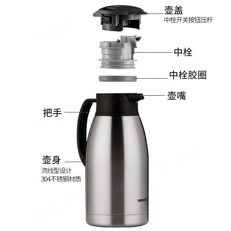 象印（ZO JIRUSHI）保温壶304不锈钢真空 家用办公咖啡水壶暖瓶1900ml SH-HJ19C-XA