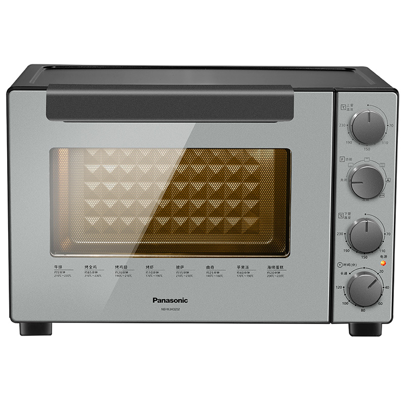 松下（Panasonic） 家用电烤箱 多功能电烤箱 独立控温 厨房烘焙智能烤箱 32L容量 NB-WJH3202