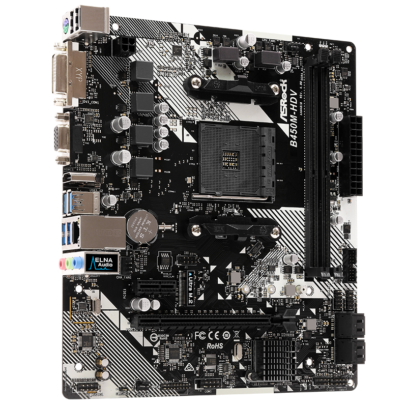 华擎（ASRock）B450M-HDV R4.0主板 支持CPU 3600X/3600（AMD B450/AM4 Socket）