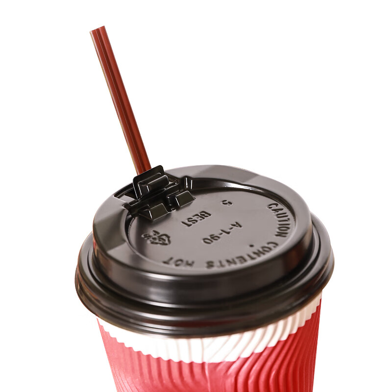 特美居 一次性咖啡搅拌棒双排两孔深色塑料吸管100只装17cm咖啡调棒热饮管细吸管独立包装 TMJ-771