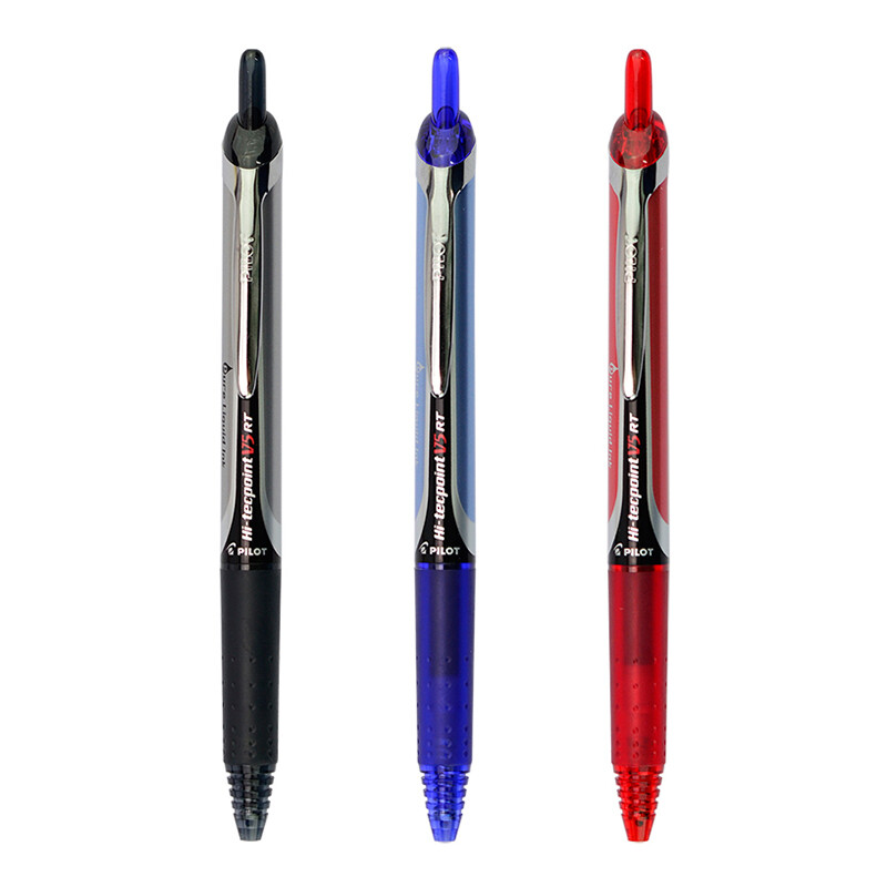 日本百乐（PILOT）BXRT-V5按动针管笔中性笔签字笔彩色水笔 0.5mm考试财务笔 黑色