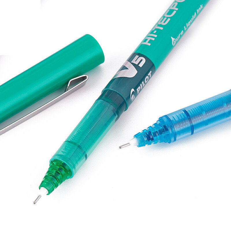 日本百乐（PILOT）BX-V5 直液式走珠笔中性笔 0.5mm针管水笔签字笔 彩色学生考试笔 绿色