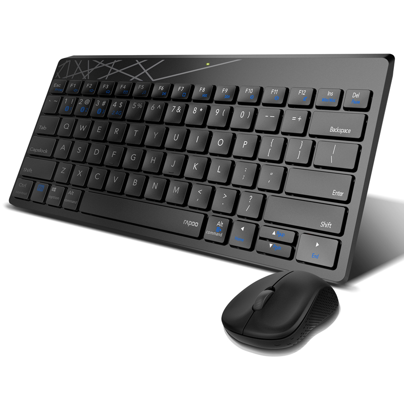 雷柏（Rapoo） X221T 键鼠套装 无线蓝牙键鼠套装 办公键盘鼠标套装 无线键盘 蓝牙键盘 鼠标键盘 黑色