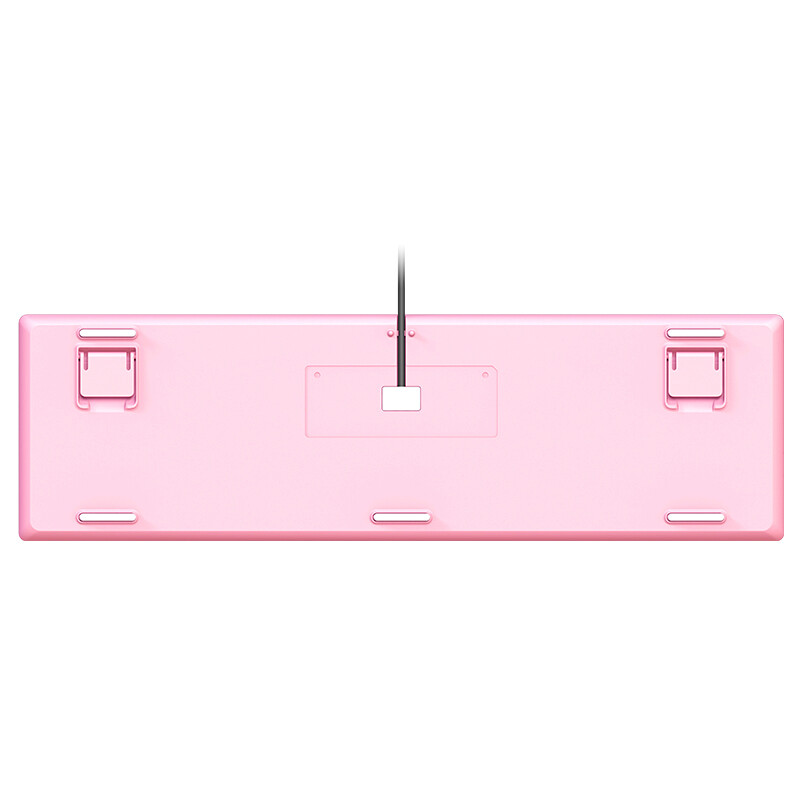 黑峡谷（Hyeku）GK706机械键盘 有线键盘 游戏键盘 104键 白色背光键盘 龙华MX轴体 粉色 红轴
