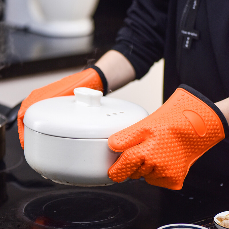 展艺硅胶手套 耐高温防烫加厚煲汤烤箱微波炉烘焙手套单只装