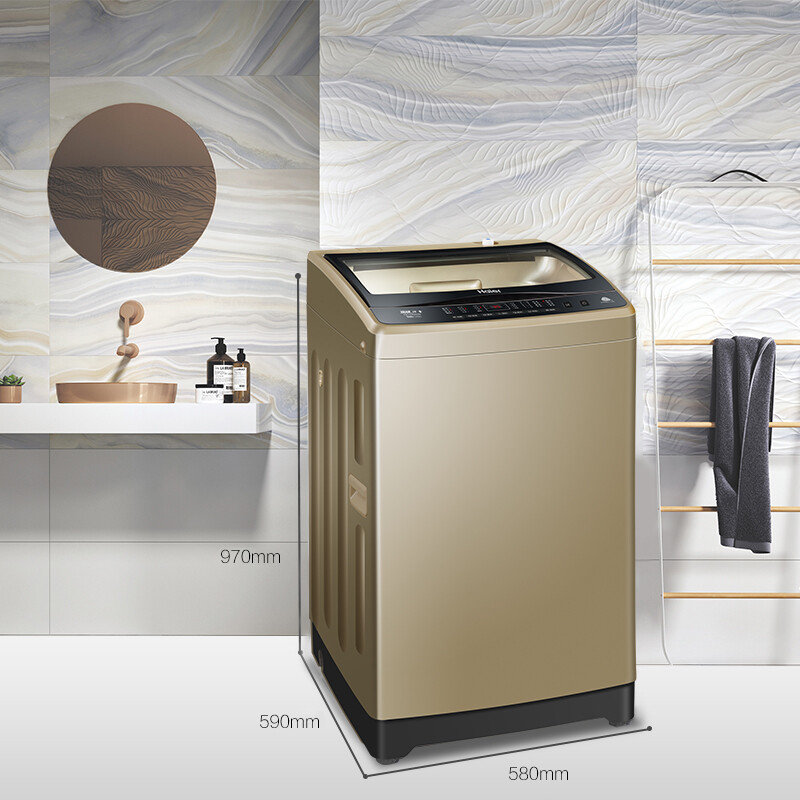 海尔（Haier）波轮洗衣机全自动 智能称重进水 玻璃上盖 10KG大容量 全新升级内桶 EB100BZ059