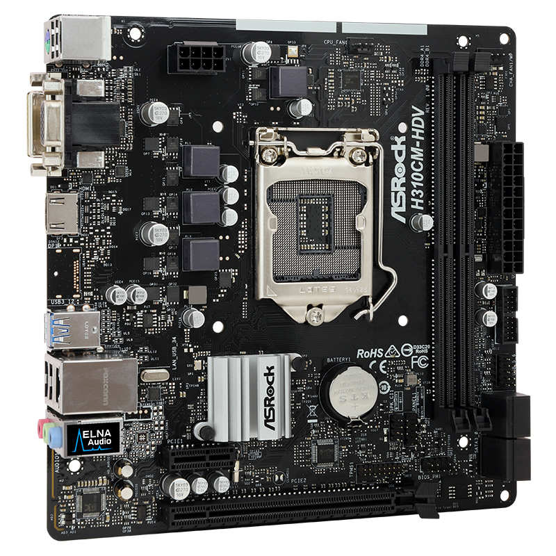 华擎（ASRock）H310CM-HDV主板（ Intel H310/LGA 1151）