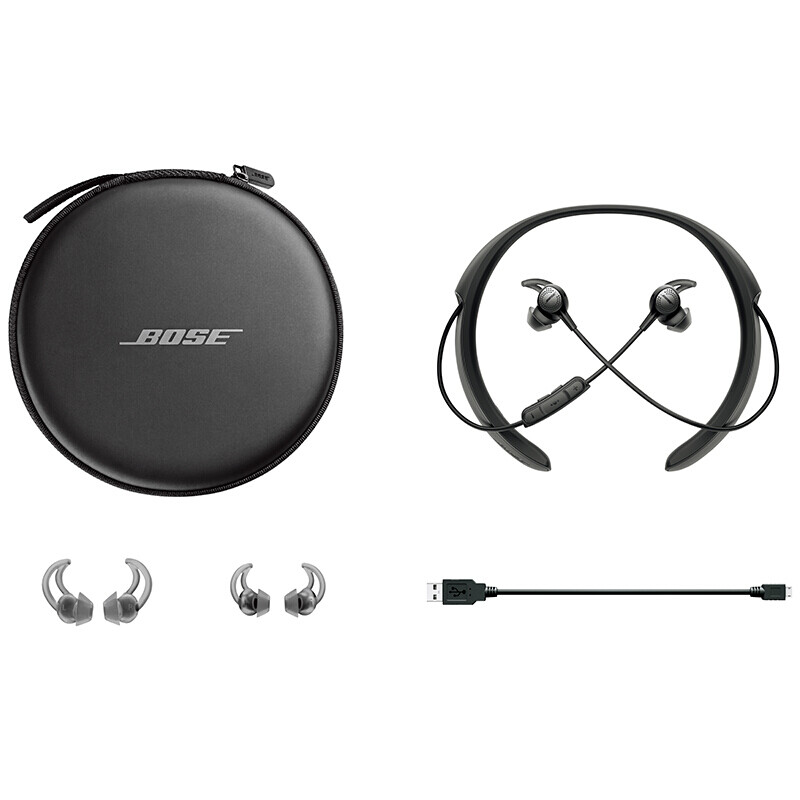 Bose QC30蓝牙降噪耳机QuietControl30博士boss无线挂脖颈挂入耳式运动健身耳塞 黑色 【Bose官方店 国行原装 全国联保】