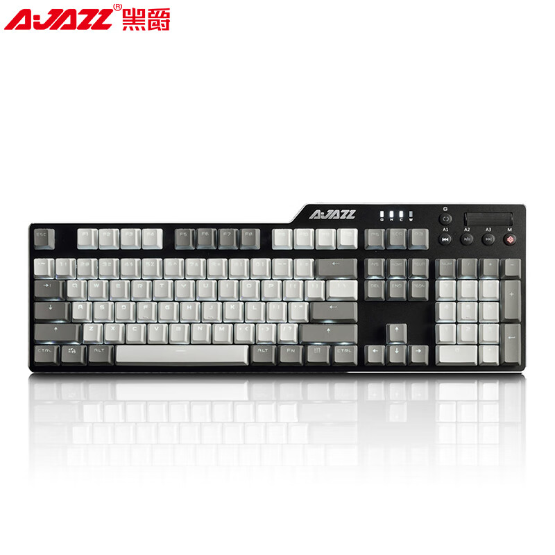 黑爵（AJAZZ）刺客Ⅱ合金机械键盘AK35i PBT版 灰白色  黑轴 游戏 背光 办公 电脑 笔记本 吃鸡键盘
