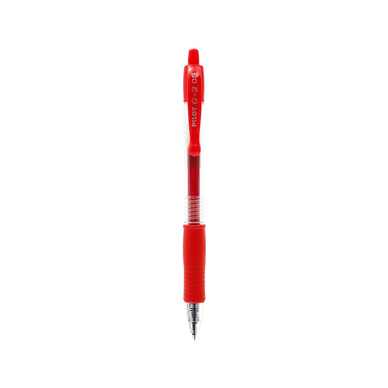 日本百乐（PILOT）BL-G2-5按动中性笔子弹头啫喱笔签字笔 红色 0.5mm 单支装