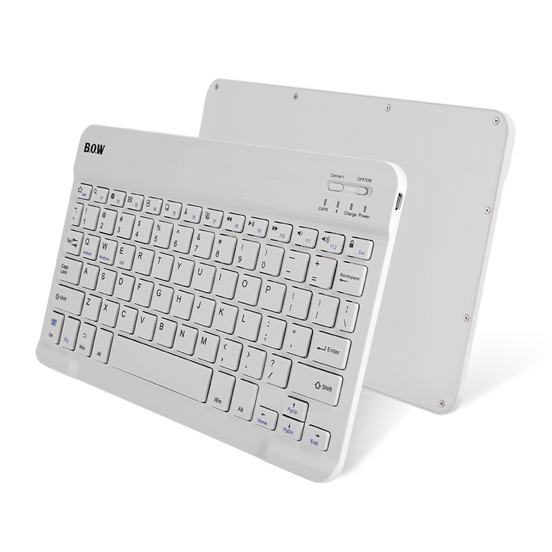 航世（BOW）HB030-Y 键盘 无线蓝牙键盘 办公键盘 超薄便携 78键 手机平板ipad键盘 巧克力按键 白色