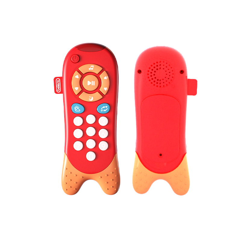 贝恩施儿童手机婴儿玩具宝宝学习遥控器男孩女孩玩具中英双语遥控器YZ07殷红