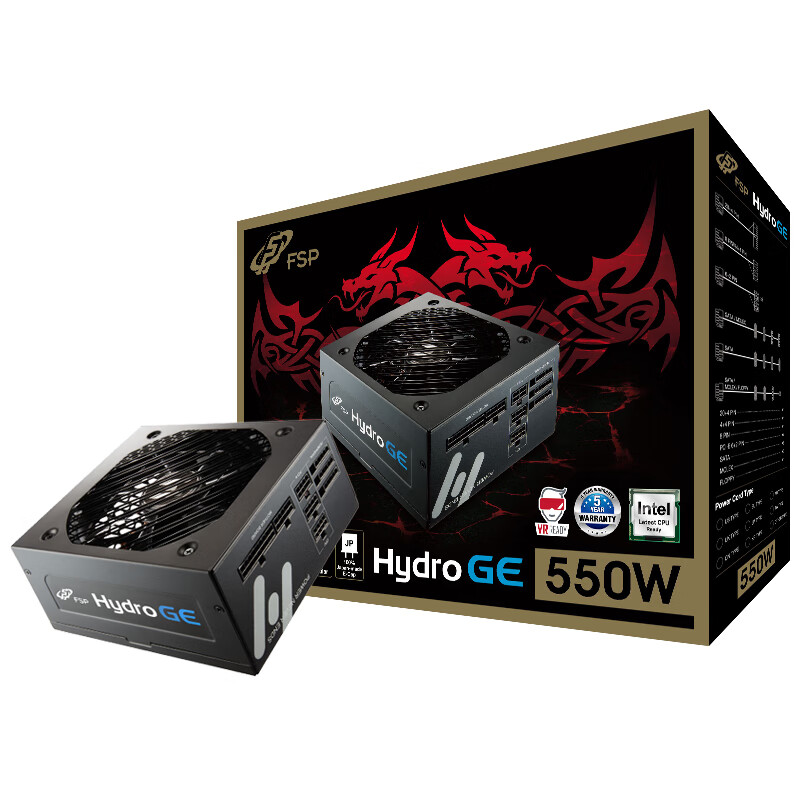 全汉（FSP）额定550W Hydro GE550 全模电源（金牌认证/日系电容/DC-DC/全电压/五年质保）