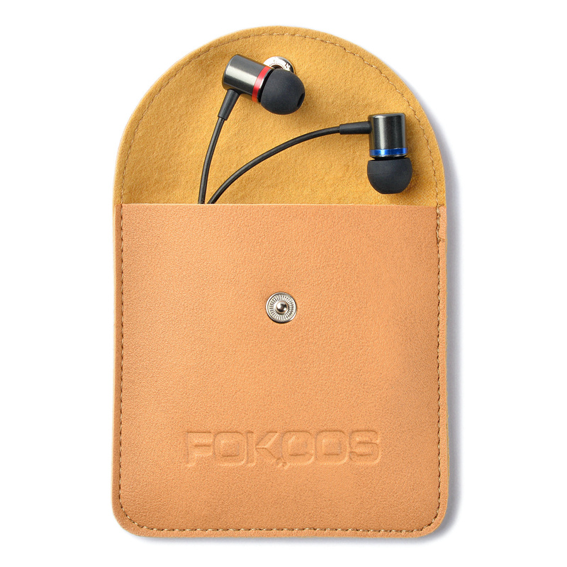 FOKOOS 耳机包 手机数据线零钱硬币小东西收纳包u盘保护套数据线u盾sd内存卡充电器转接线保护袋 棕色