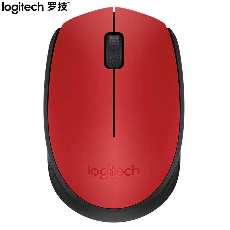 羅技（Logitech）M170(M171) 鼠標(biāo) 無線鼠標(biāo) 辦公鼠標(biāo) 對(duì)稱鼠標(biāo) 紅色 帶無線2.4G接收器