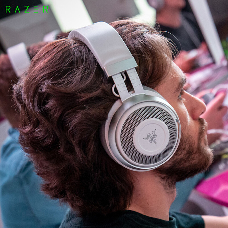 雷蛇（Razer）北海巨妖 水银版 2019新款 7.1虚拟环绕声 清凉凝胶耳罩 电竞电脑有线游戏耳机
