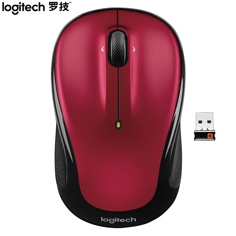 罗技（Logitech）M325 鼠标 无线鼠标 办公鼠标 对称鼠标 优联 红色 自营 带无线2.4G接收器