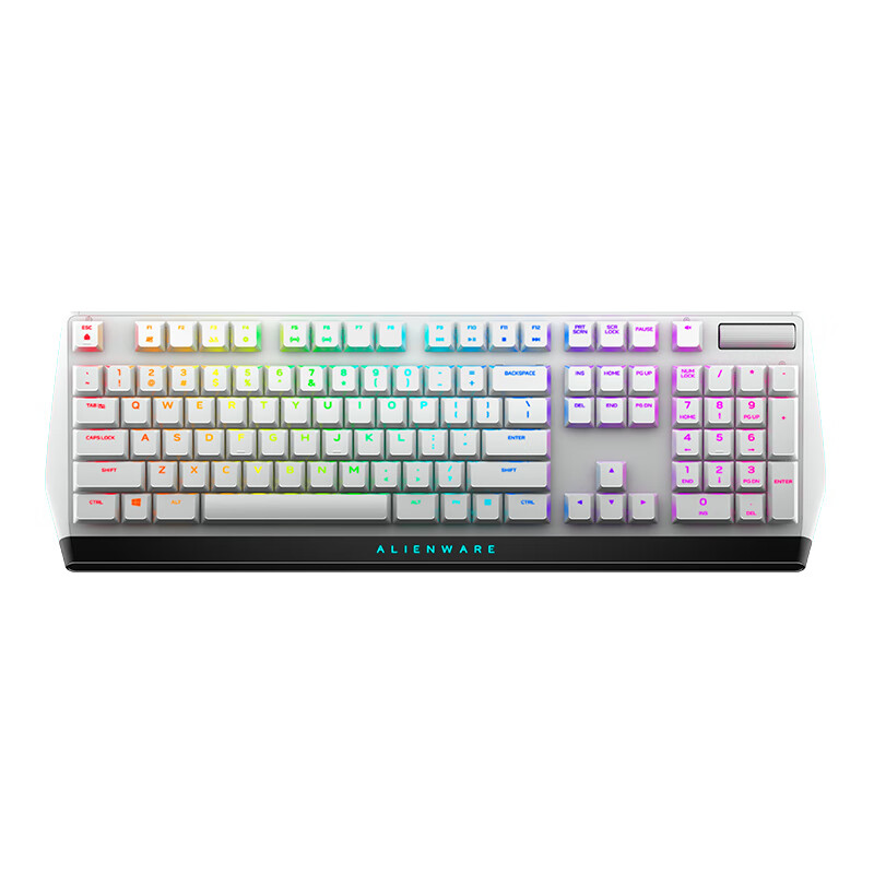 外星人（Alienware） AW510K 机械键盘 游戏键盘 cherry 矮红轴(单键定制RGB 全键可编程)  白色
