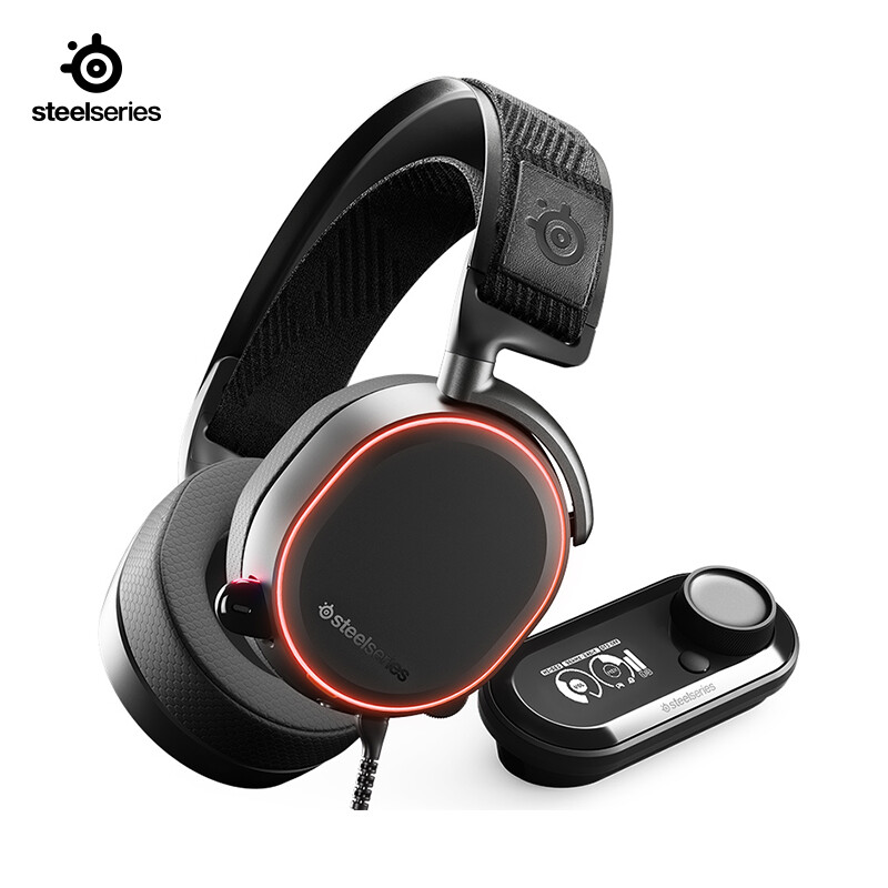 赛睿 (SteelSeries) Arctis 寒冰Pro+GameDAC 黑色 HI-RES音频认证 超高响应频率 RGB幻彩版 游戏耳机