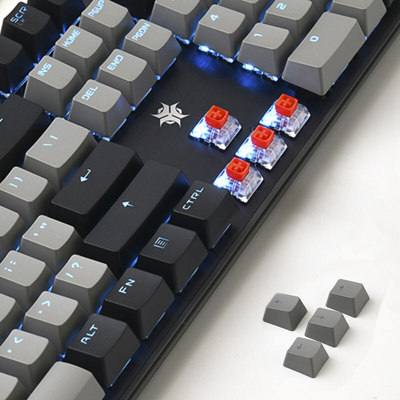 黑峡谷（Hyeku）GK715s有线机械键盘 游戏机械键盘 吃鸡键盘PBT键帽 灰黑色凯华插拔红轴
