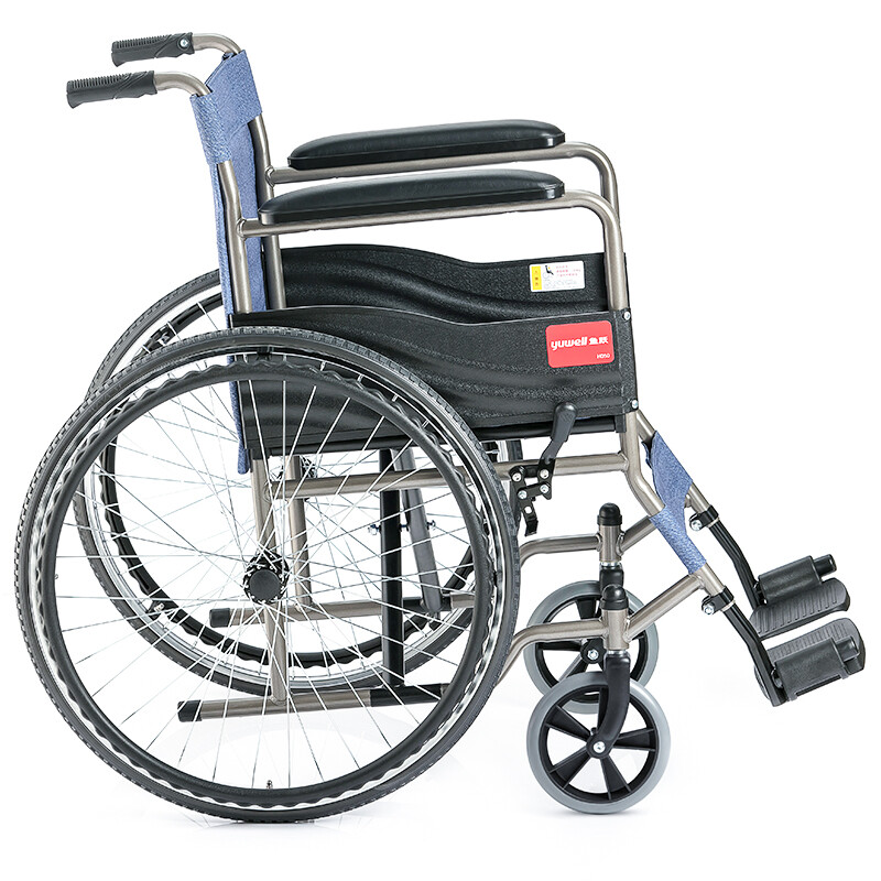 鱼跃（YUWELL）【牢固耐用】轮椅H051 钢管加固耐用免充气胎 老人手动轮椅车折叠代步车