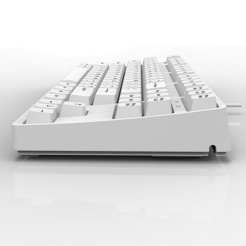 GANSS高斯GS87C/GS104C 87/104键cherry樱桃轴背光机械键盘宏定义游戏键盘 87C白色 无光版 德国cherry红轴