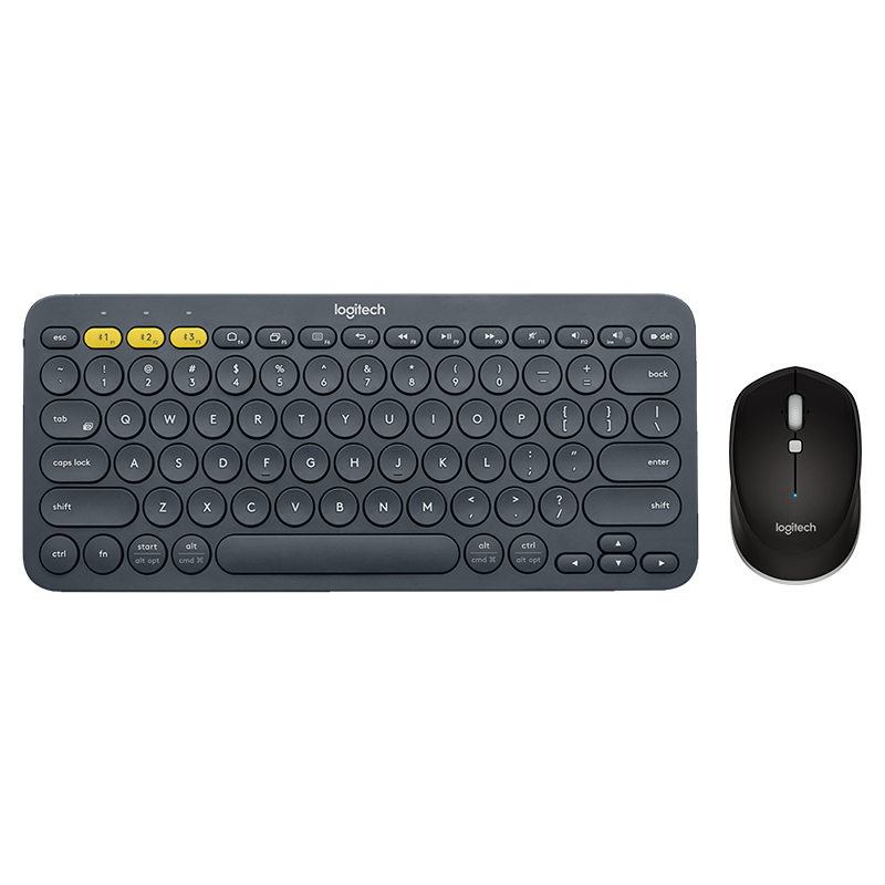 罗技（Logitech） K380无线蓝牙键盘多功能便携智能蓝牙键盘安卓苹果电脑手机 K380黑色+M337黑色
