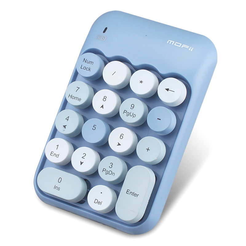 摩天手(Mofii) X910 无线笔记本数字小键盘 USB无线键盘 迷你财务会计键盘 银行键盘 蓝色混彩 自营